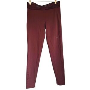 Nike Pro Dri FIT Leggings‎ Burgundy Athletic Workout Running Gym Pants - XL
